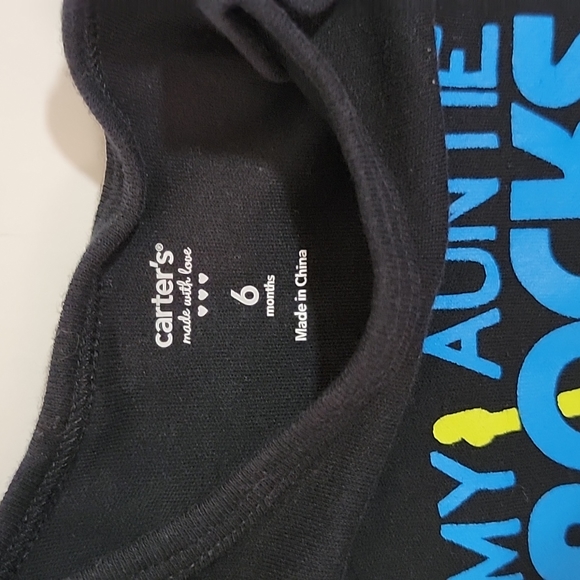 Carter's Long Sleeve My Aunt Rocks Onesie 6 Months - Picture 4 of 5